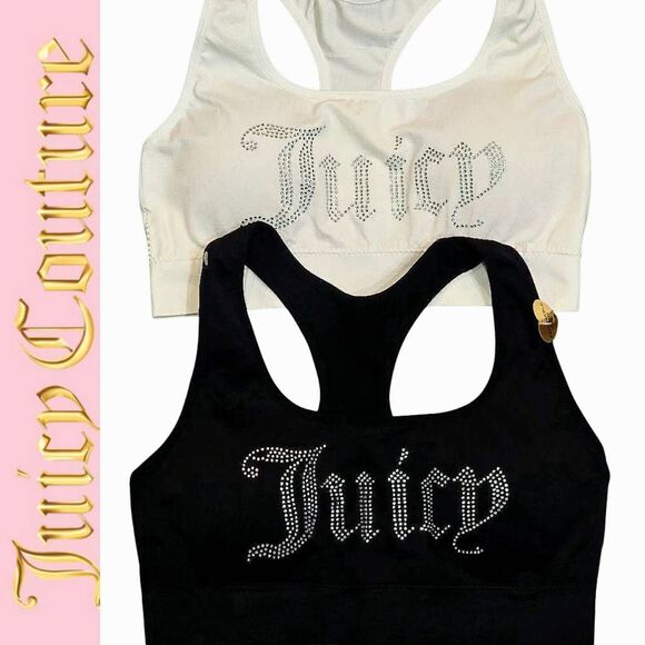 Juicy Couture Other - Juicy Couture 2PK Rhinestone‎ Logo Wide Strap Sports Bra